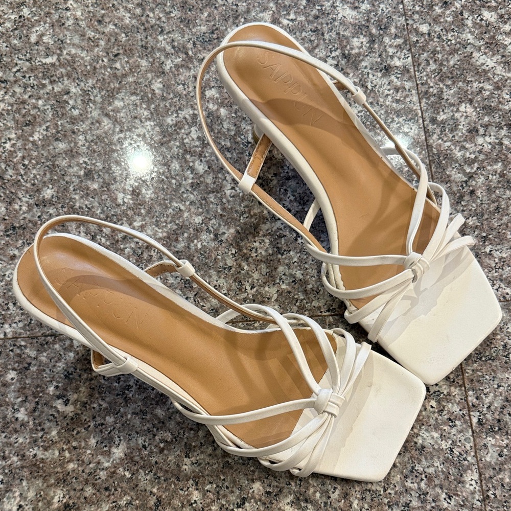 Sappun Chic White Strappy Heels